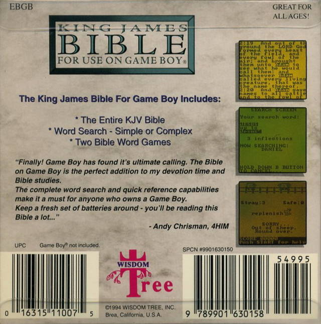 ZZZ(notgame):King James Bible (Homebrew) — Box back